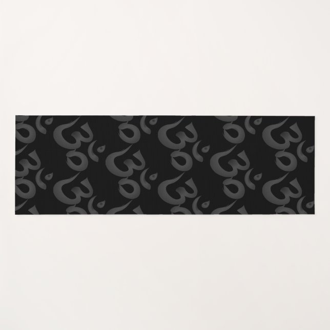 Tapete De Yoga Cinza e preto Om Yoga Mat (Frente (Horizontal))