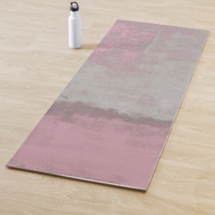 Tapete De Yoga Cinza Rosa Rustic Mallow, Abstrato, n.º 42