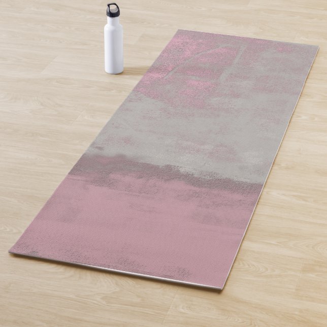 Tapete De Yoga Cinza Rosa Rustic Mallow, Abstrato, n.º 42 (In Situ)