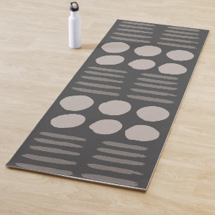 Tapete De Yoga Cinzas Contemporâneas De Fumos/Creme