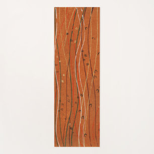 Tapete De Yoga Cinzas Vermelhas Ondas: Arte Abstrato Japonesa Mod