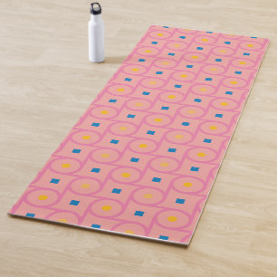 Tapete De Yoga Círculo de Bloqueio Moderno Rosa