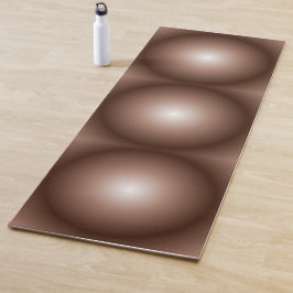Tapete De Yoga Círculo Geométrico 3D Escuro Mocha Mousse Branco
