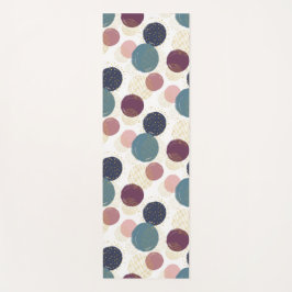 Tapete De Yoga Círculos abstrato em Pastel e Dourado