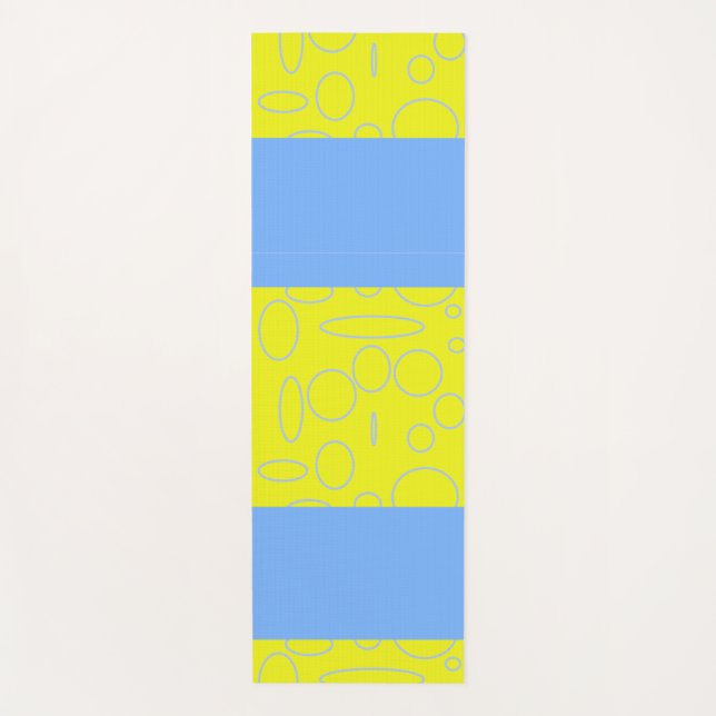Tapete De Yoga Círculos Amarelos Loops Blue Yoga Mat (Frente)