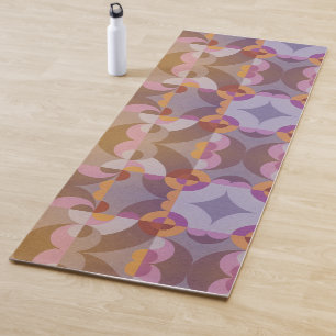 Tapete De Yoga Círculos geométricos abstratos retrô Padrão elegan