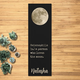 Tapete De Yoga Citação da Lua Espiritual Celestial Espaço Nome Pe
