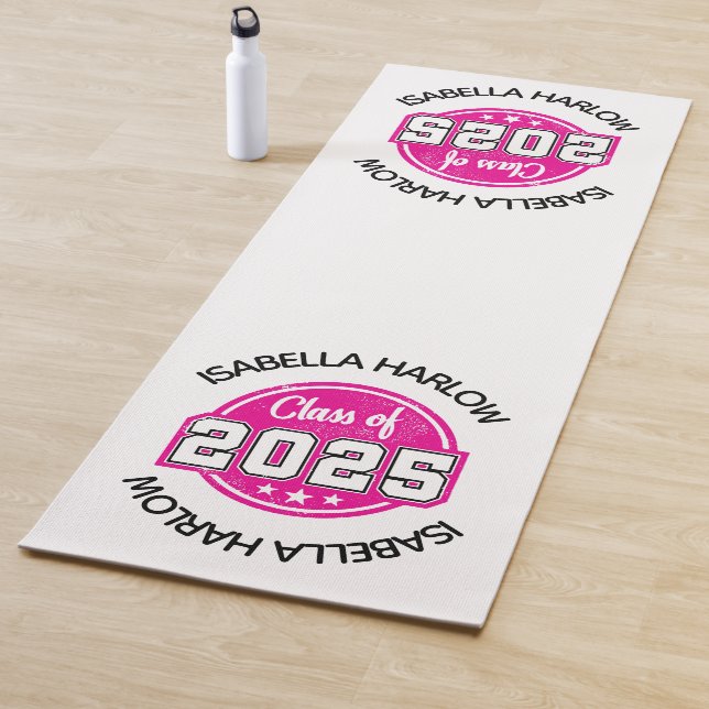 Tapete De Yoga Classe de Nome do Formando Rosa 2025 (In Situ)