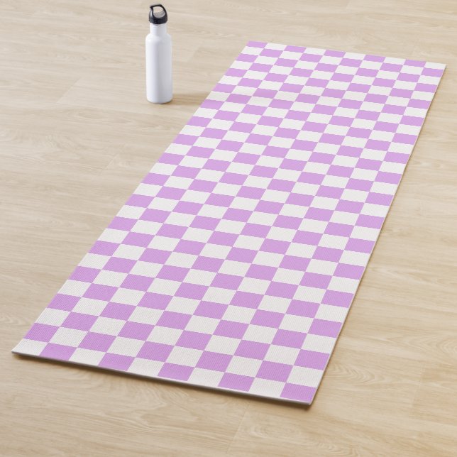 Tapete De Yoga Classic light lavender checkerboard  (In Situ)