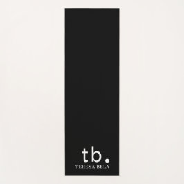 Tapete De Yoga Classic Monogram Elegant Minimal Black White Style