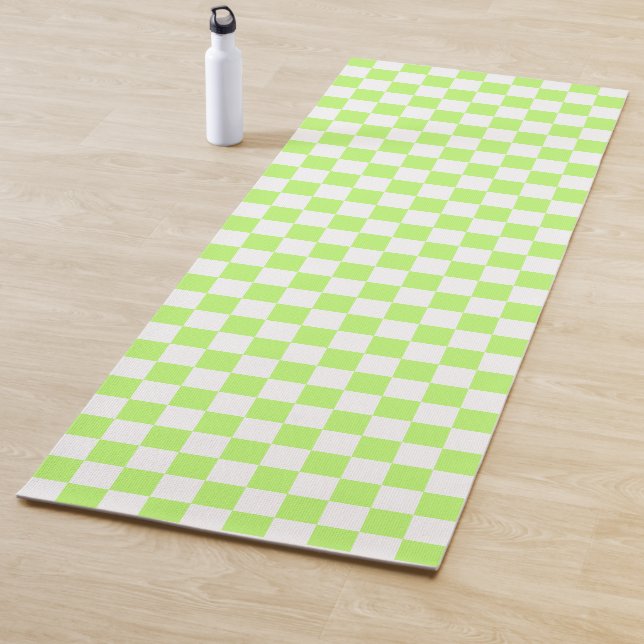 Tapete De Yoga Classic visual lime checkerboard  (In Situ)