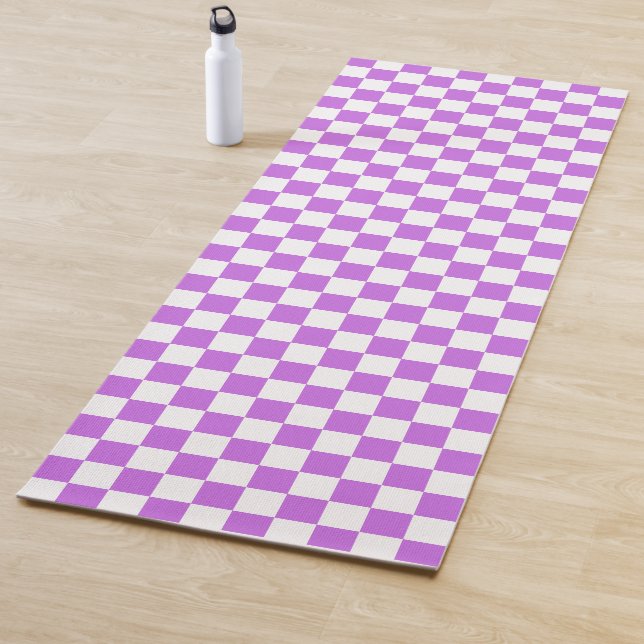 Tapete De Yoga Classic visual magenta checkerboard  (In Situ)