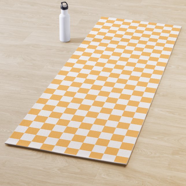Tapete De Yoga Classic visual peach checkerboard  (In Situ)