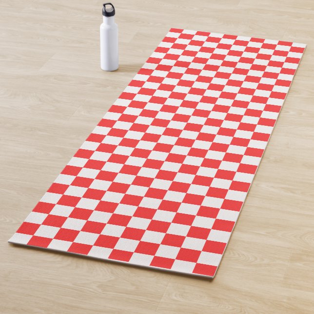 Tapete De Yoga Classic visual red checkerboard  (In Situ)
