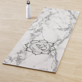 Tapete De Yoga Clássico Elegante Marble OM