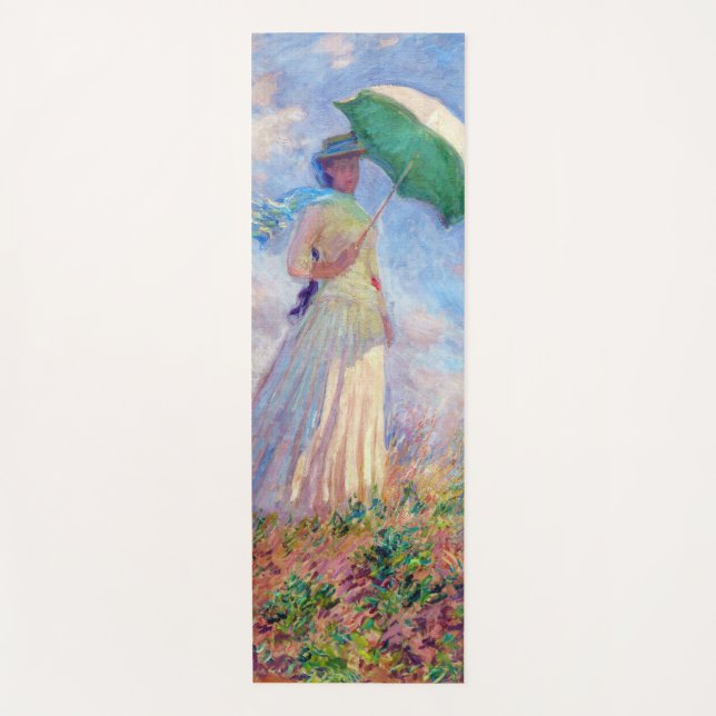 Tapete De Yoga Claude Monet - Mulher com Parasol virada para a di (Frente)