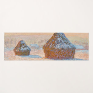 Tapete De Yoga Claude Monet - Wheatstacks, Efeito da Neve, Manhã