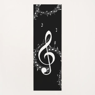 Tapete De Yoga Climact G Clef Music Black Double Sided Yoga Mat