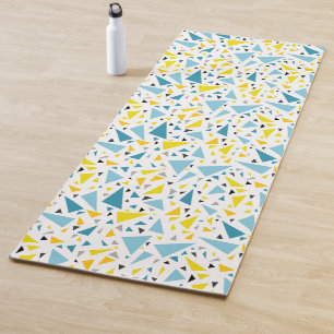 Tapete De Yoga Clique no design favorito Triângulo amarelo e azul