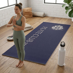 Tapete De Yoga Clube de Pilates Azul Estético Minimalista 