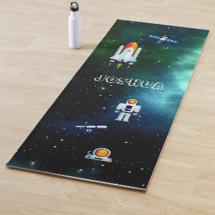 Tapete De Yoga Colagem de Astronautas Divertidos
