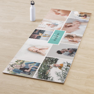 Tapete De Yoga Colagem de Fotografias de Uma Família Monograma D