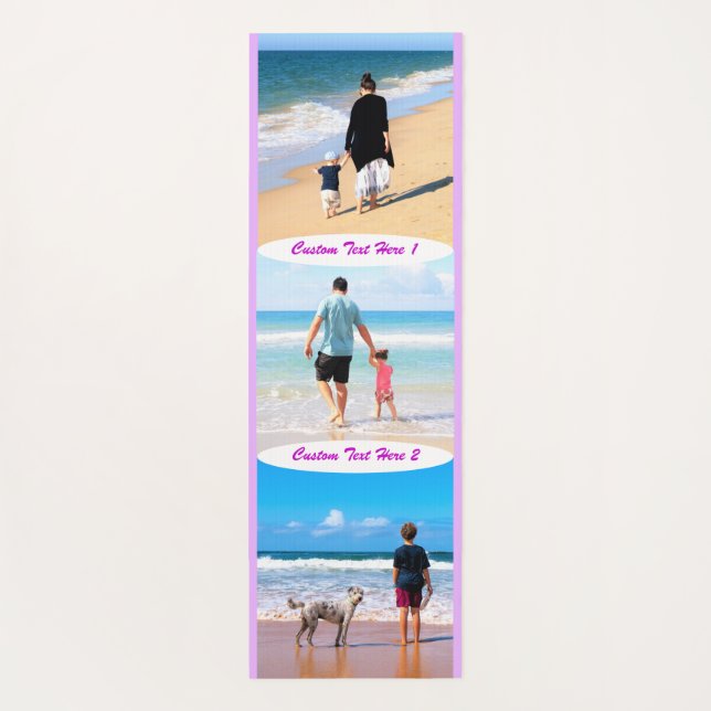 Tapete De Yoga Colagem de Fotografias Personalizada Texto Yoga Ma