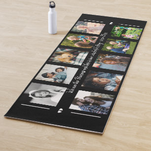 Tapete De Yoga Colagem de fotos e texto personalizado família mod