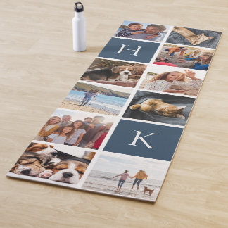 Tapete De Yoga Colagem de Fotos Personalizada da Família | Monogr