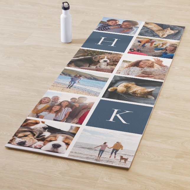Tapete De Yoga Colagem de Fotos Personalizada da Família | Monogr (In Situ)