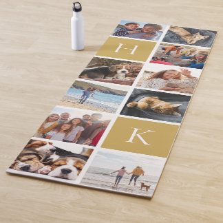 Tapete De Yoga Colagem de Fotos Personalizada da Família | Monogr