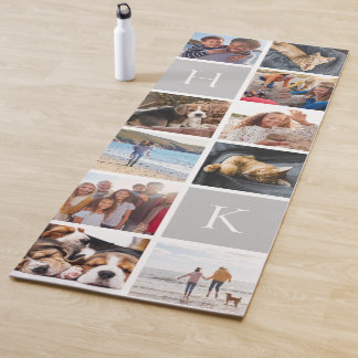 Tapete De Yoga Colagem de Fotos Personalizada da Família | Monogr