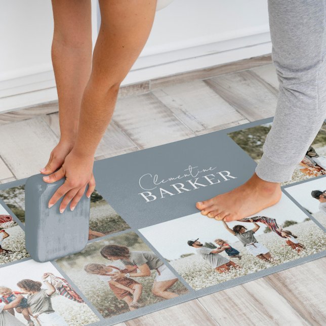 Tapete De Yoga Colagem multicamada elegante e moderna azul (Criador carregado)