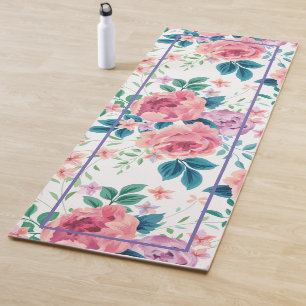 Tapete De Yoga Colar cor-de-rosa rosa padrão yoga mat