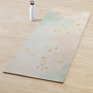 Tapete De Yoga Coleção Popular Abstrata Rosa Beijo Menta