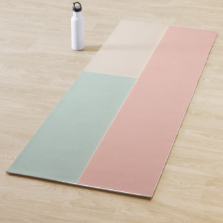 Tapete De Yoga Coleção Popular de Rosa Bege Abstrato Menta