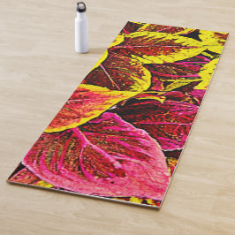 Tapete De Yoga Coleus Leaf Burst Design