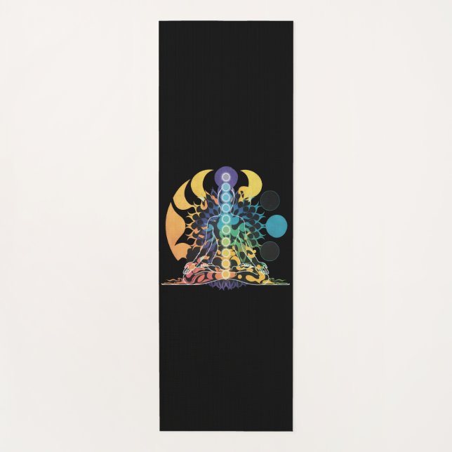 Tapete De Yoga Colorful Cosmic Chakra Meditation Spiritual Energy (Frente)