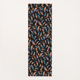 Tapete De Yoga Colorful Falling Feather Art - Boho Graphic Print