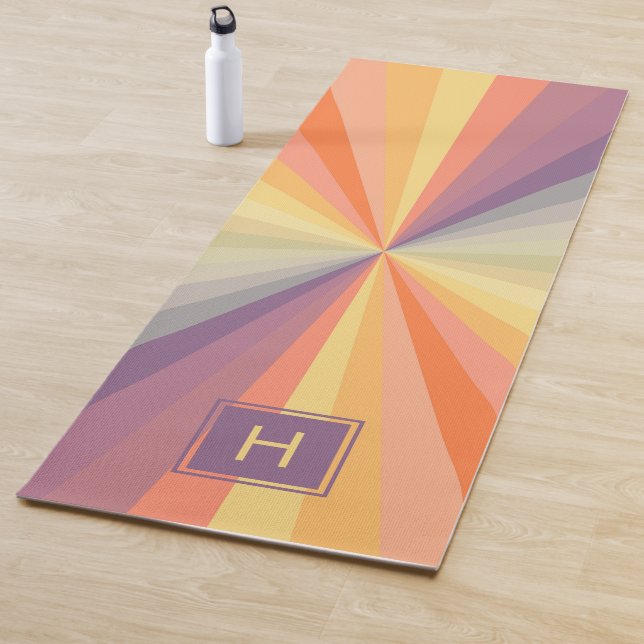 Tapete De Yoga Colorful Pastel Rainbow Monogram (In Situ)