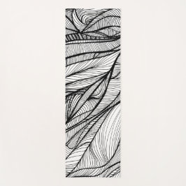 Tapete de YOGA com arte de linha desenhada à mão e
