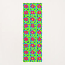 Tapete de Yoga com Estampa Floral Tropical