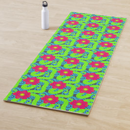 Tapete de Yoga com Estampa Floral Tropical