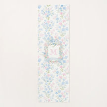Tapete de Yoga com Monograma Floral Personalizado