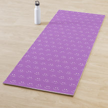 Tapete de Yoga com Padrão de Sorriso Lilás
