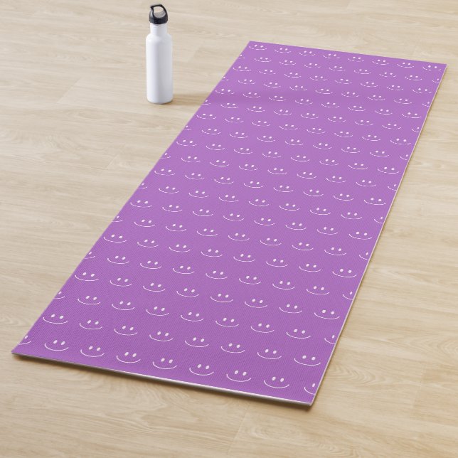 Tapete de Yoga com Padrão de Sorriso Lilás (In Situ)
