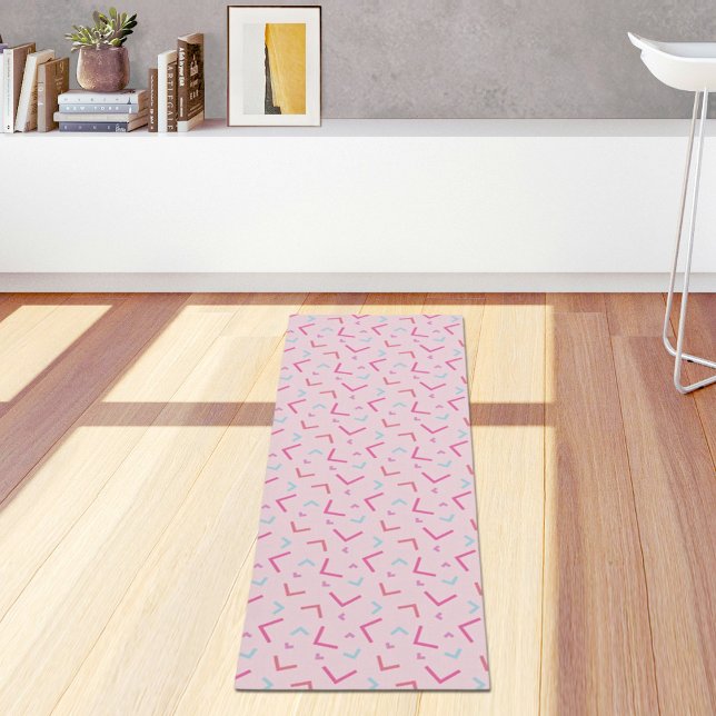 Tapete de Yoga com Padrão Rosa Memphis (Criador carregado)