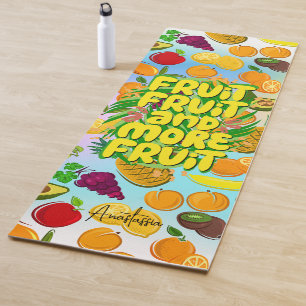 Tapete De Yoga Coma mais fruta   comidas saudáveis motivacionais