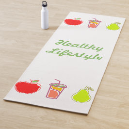Tapete De Yoga Comidas Coloridas E Arte De Bebidas Saudáveis