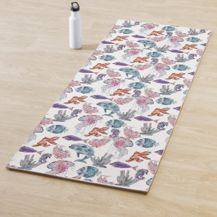 Tapete De Yoga Composição de Aquarela Subaquático Série Design 2